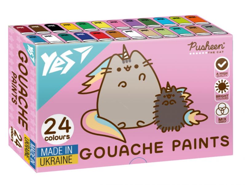 Gouache "YES" 24 col. 20 ml /230404/ "Pusheen" (1/6)