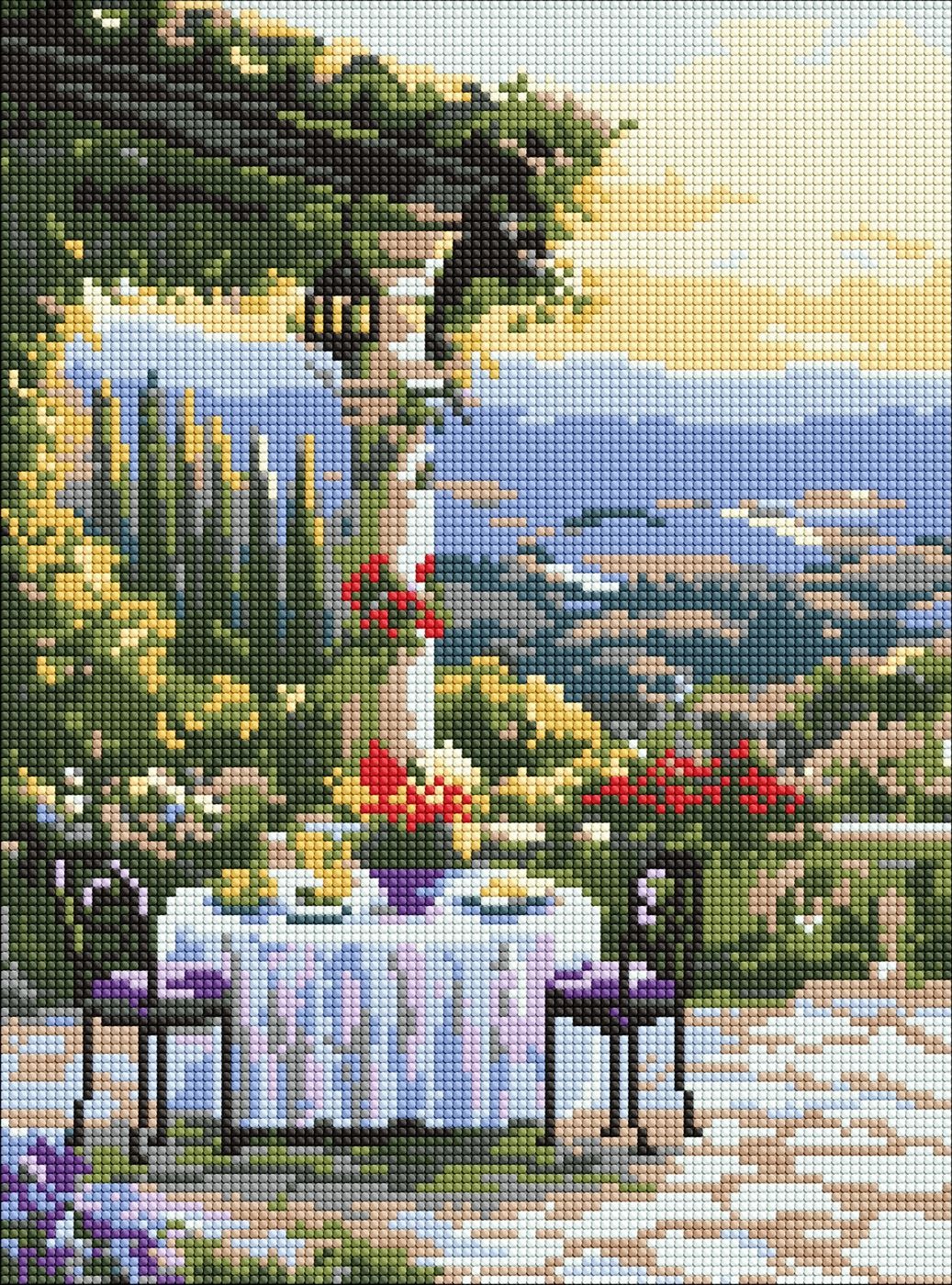 Алмазна мозаїка "Ідейка" /AMO8132/ "Мальовнича вечеря" 30*40см