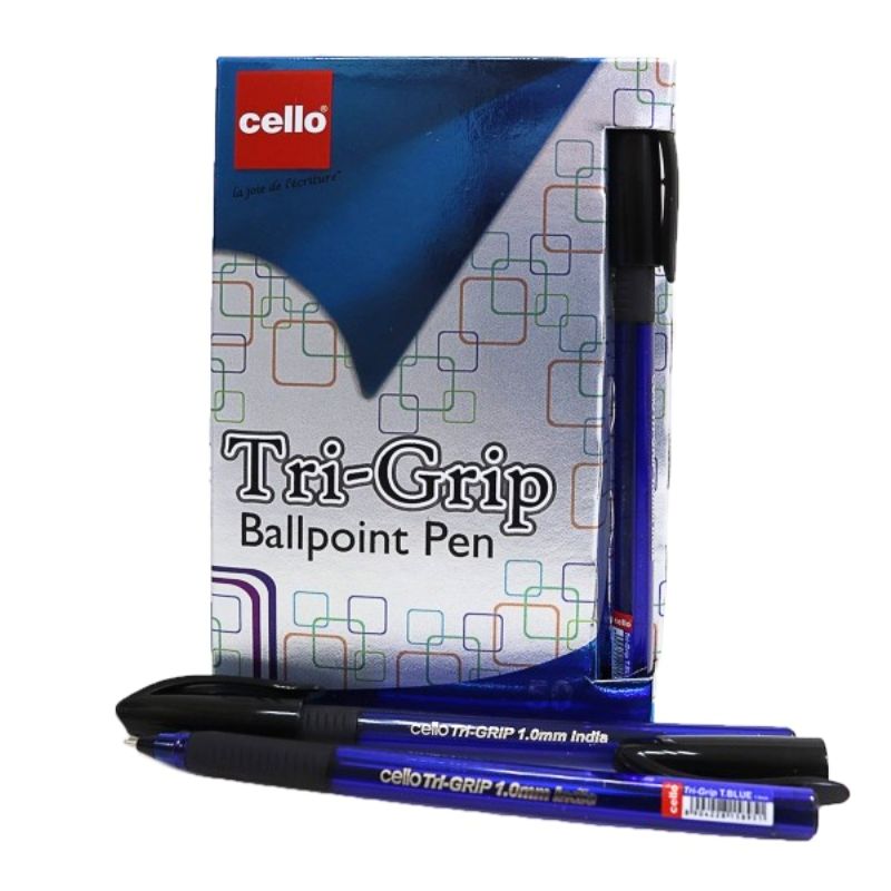 Ballpoint/oil pen CELLO Tri-grip BLUE blue 1.0mm (blue body) Original (50/1000/4000)