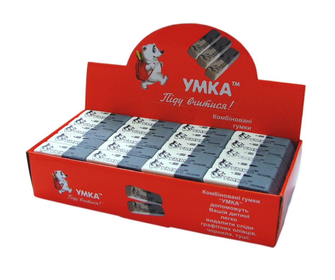 Гумка "УМКА" /ЛС02/80/ комбінована (80)