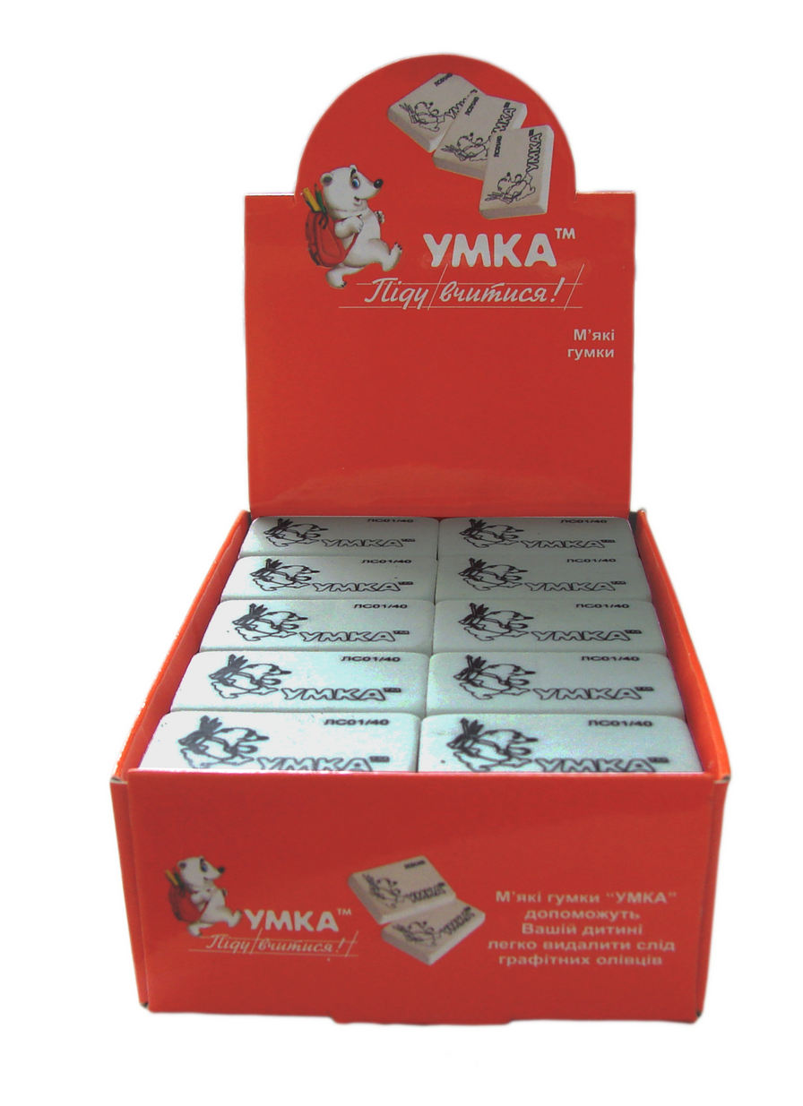 Гумка "УМКА" /ЛС01/40/ біла (40)