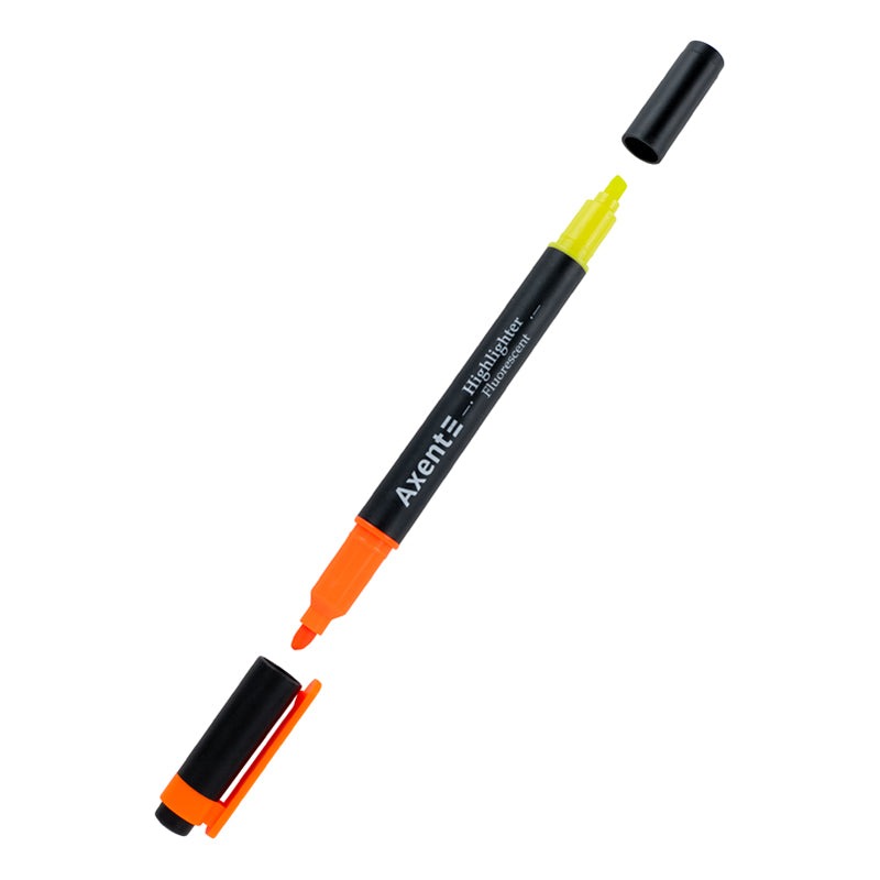Marker "Axent" /2534-12-A/ "Highlighter Dual", 2-4 mm wedge. orange+yellow (12/144)