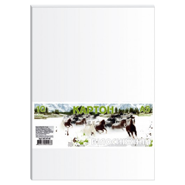 White one-sided cardboard A5/10 sheets. "Etching" /KA5010E/ snow-white, 225g/m (1/200)