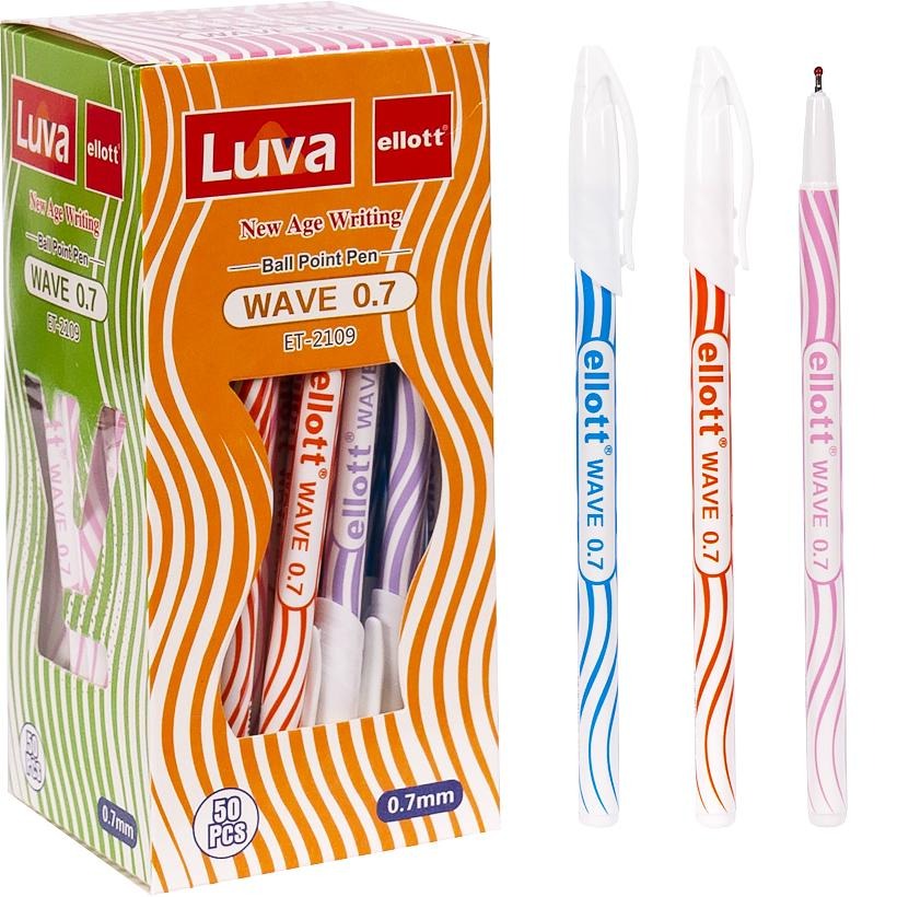 Ballpoint pen "Ellott" "Luva Wave" /ET2109-50/ blue, 0.7mm (50/1000)