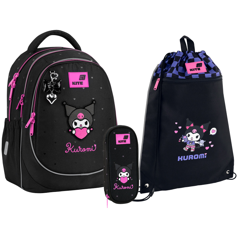 "Kite" set /SET_HK26-700M/ backpack + pencil case + shoe bag 700 Kuromi (1/6)