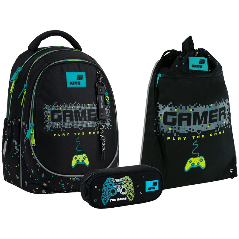 "Kite" set /SET_K26-700M-4/ backpack + pencil case + shoe bag 700 Play the Game (1/6)