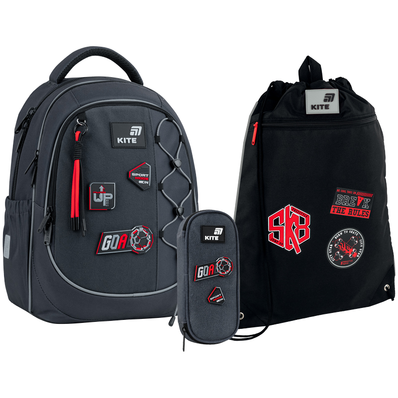 "Kite" set /SET_K26-700M-6/ backpack + pencil case + shoe bag 700 Sport Mode (1/6)