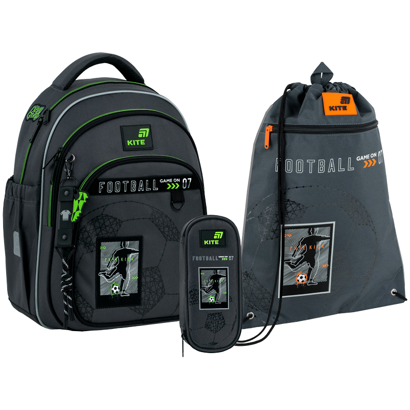 "Kite" set /SET_K26-763S-3/ backpack + pencil case + shoe bag 763S Goal (1/6)