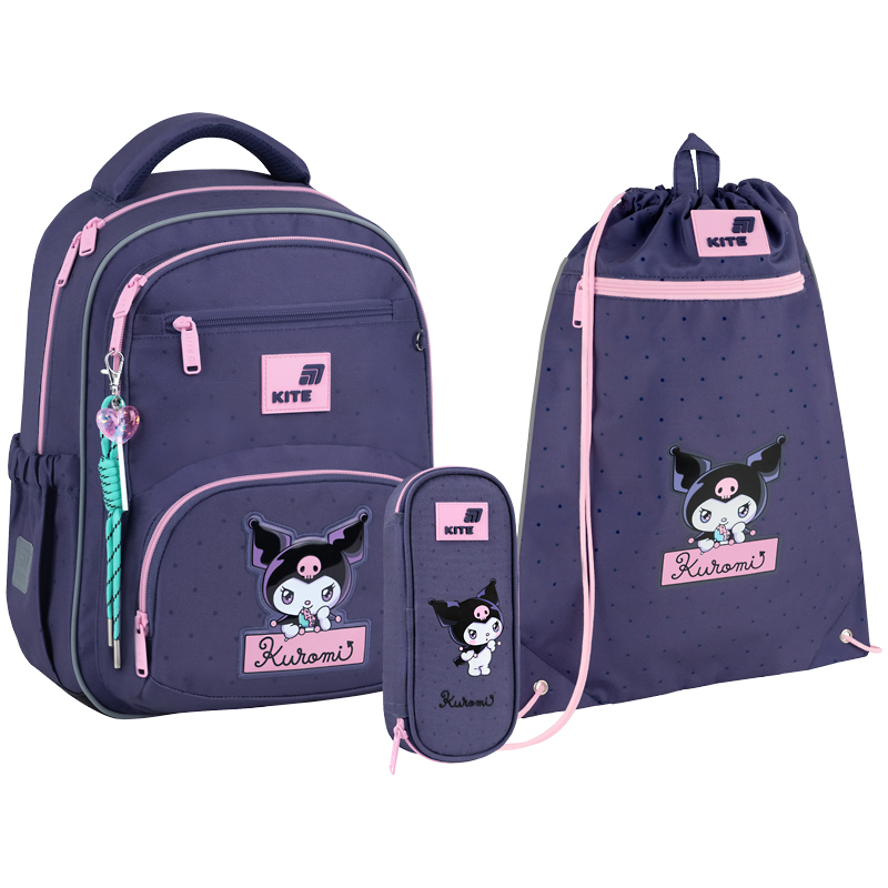 "Kite" set /SET_HK26-773M/ backpack + pencil case + shoe bag 773 Kuromi (1/6)
