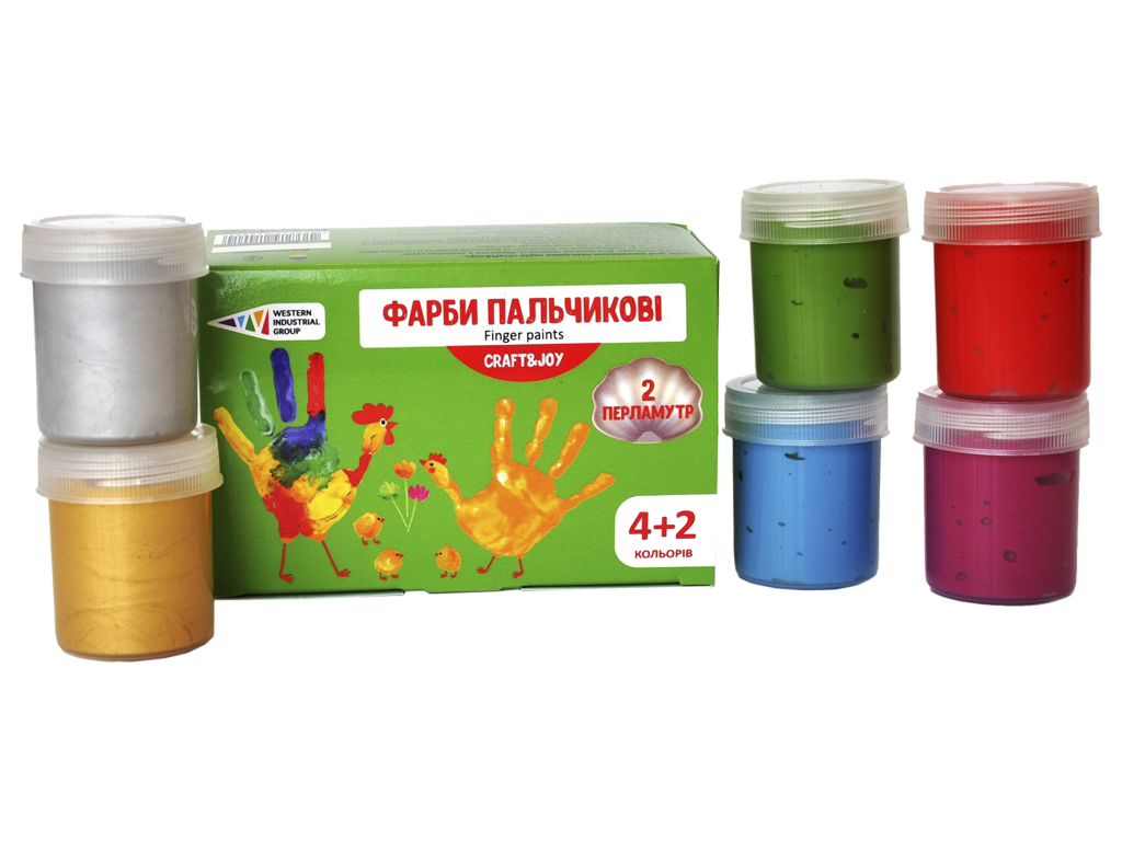 Finger paints "Gamma-N" /322076/Cr/ "Graft&Joy" 4+2 pcs x 40ml. mother of pearl (1/8)