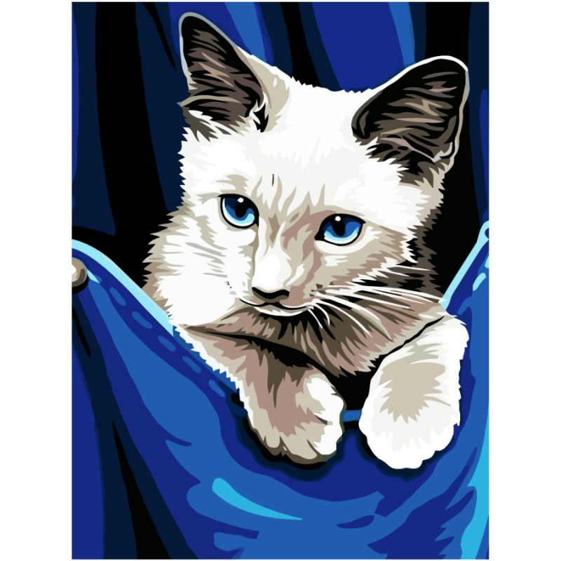 Painting on cardboard with outline "ROSA START" 30*40 "Kitten" WITHOUT PAINTS /GPA284110/850/