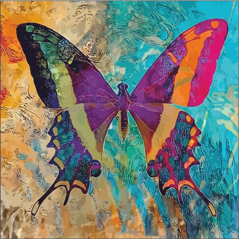 Painting on cardboard with outline "ROSA START" 30*30 "Butterfly 2" WITHOUT PAINTS /GPA284323/595/
