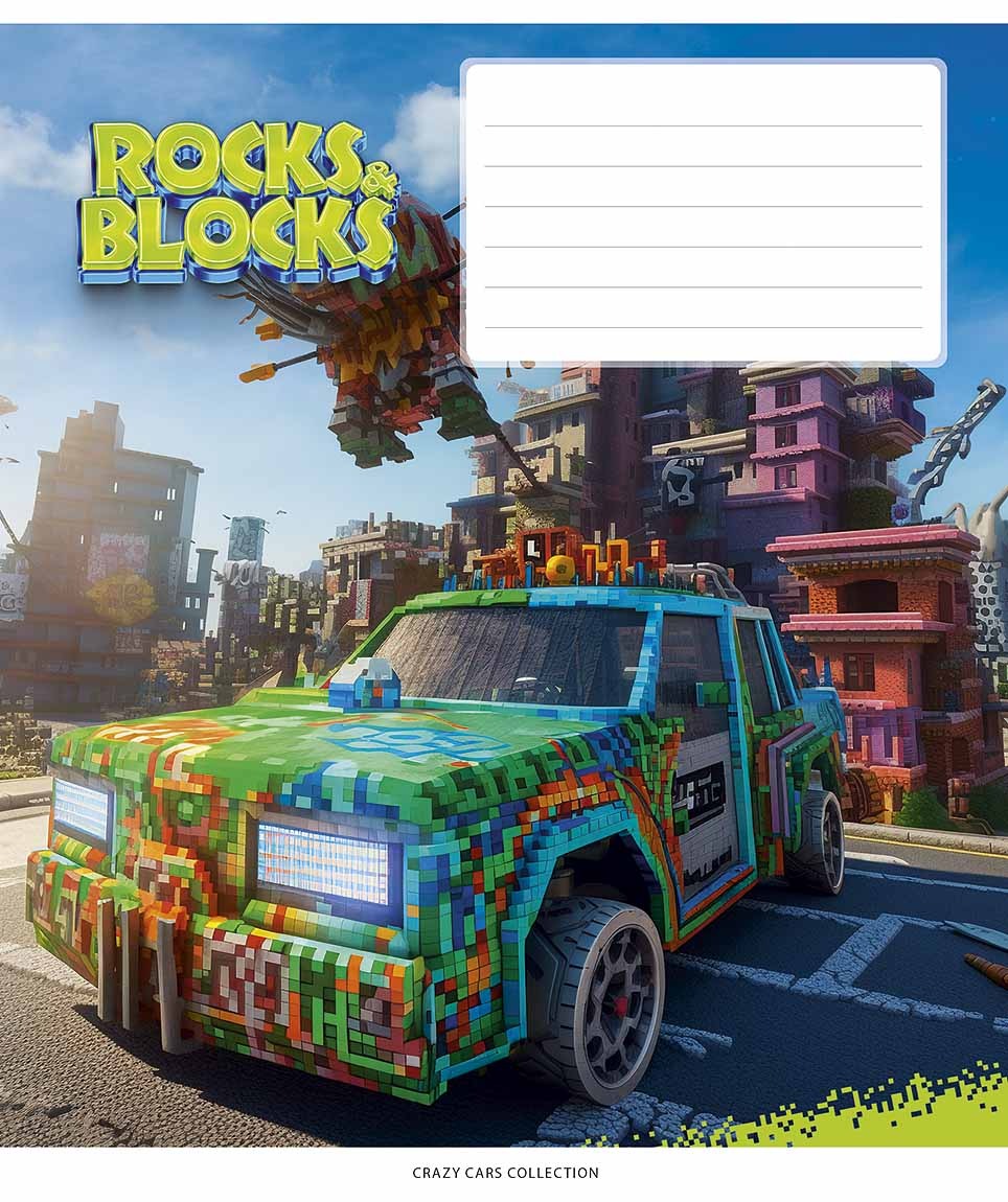 Student's notebook "Star" 24 sheets == /3280L/ "Rocks&Blocks" VD varnish (boy) (25/200)