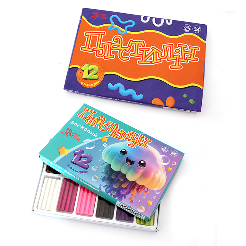 Пластилін восковий "Little Artist" 12 кол. 240г /832538/ зі стеком (1/6/72)