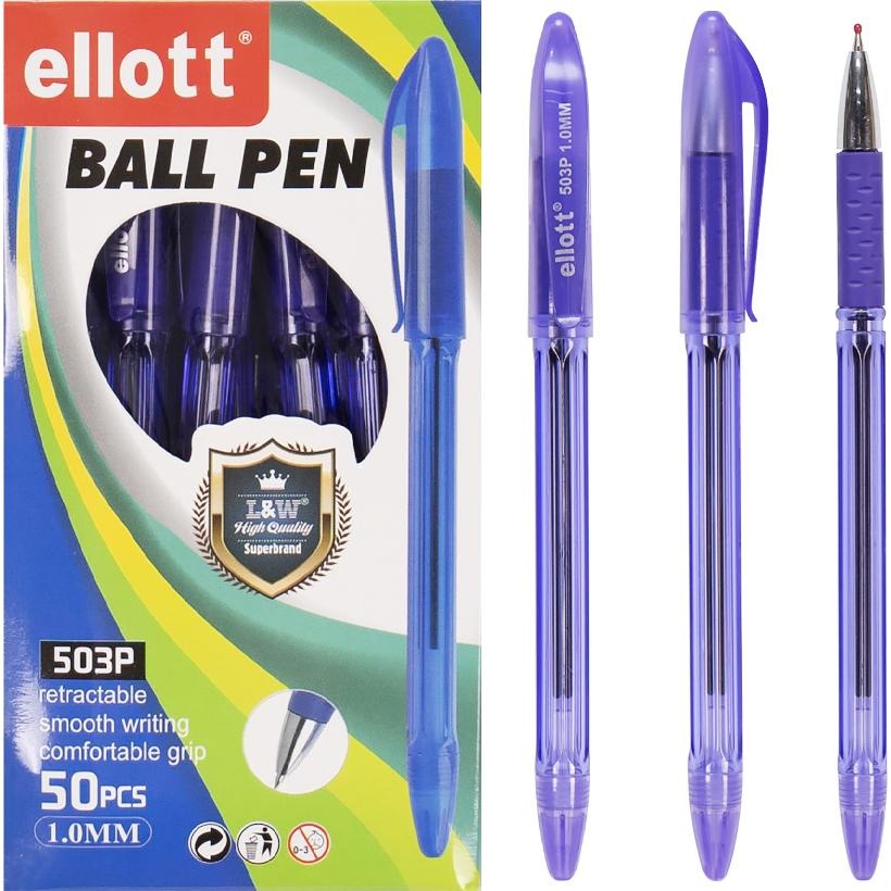 Ballpoint pen "Ellott" /503P/ purple, 1mm, pros. Corp., flu (50)