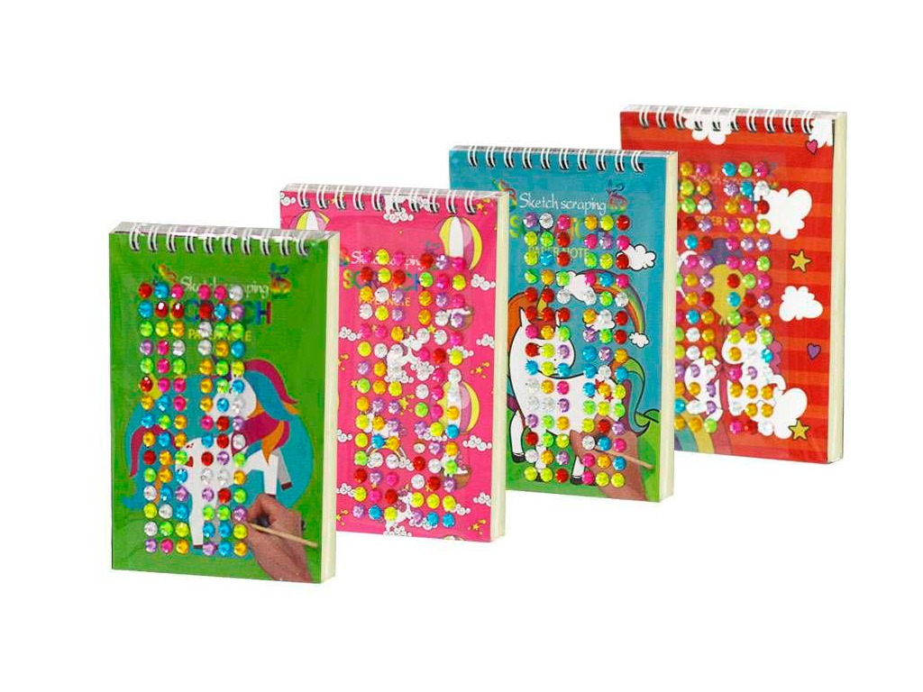 Notebook for engravings "WB" /10217/ "Unicorn horse" A6/10 sheets. + rhinestones (1/12/576)