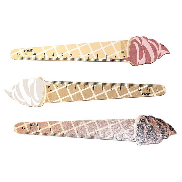 Ruler 12 cm "WB" /S-1348/ wooden figure "Ice cream" (36)