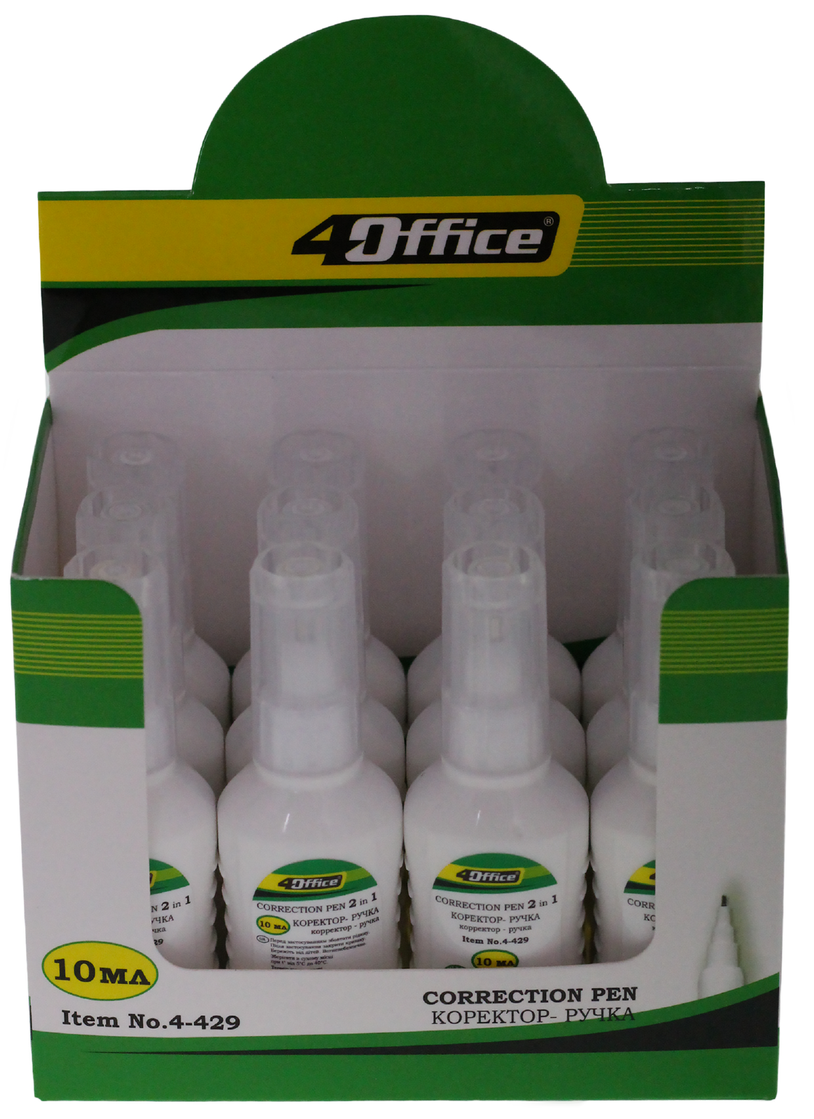 Corrector pen met. 2in1 "4OFFICE" /4-429/ 10 ml. (12/120)