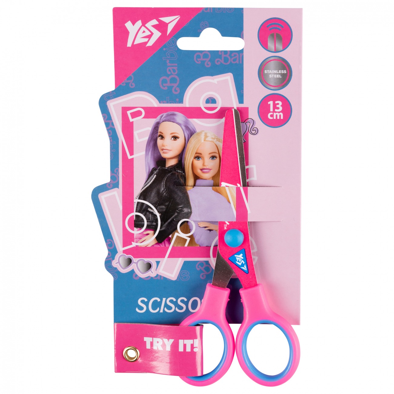 Scissors "Yes" 13 cm /480438/ "Barbie" with a print on the blade (1/12/360)