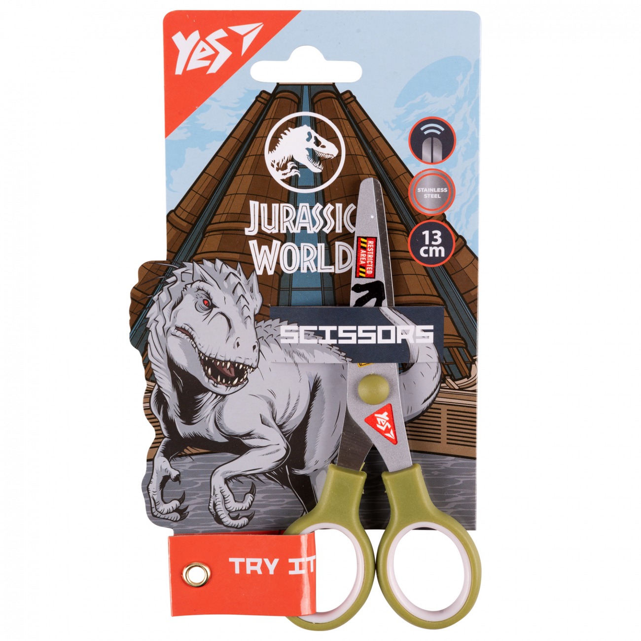 Scissors "Yes" 13 cm /480443/ "JURASSIC WORLD" with a print on the blade (1/12/360)