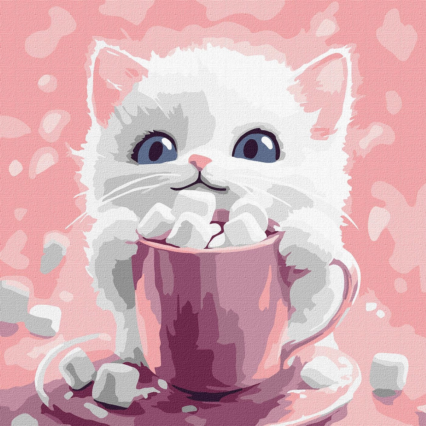 Painting by numbers "Ideyka" /KHO6769/ "Cocoa for a kitty" 30*30cm