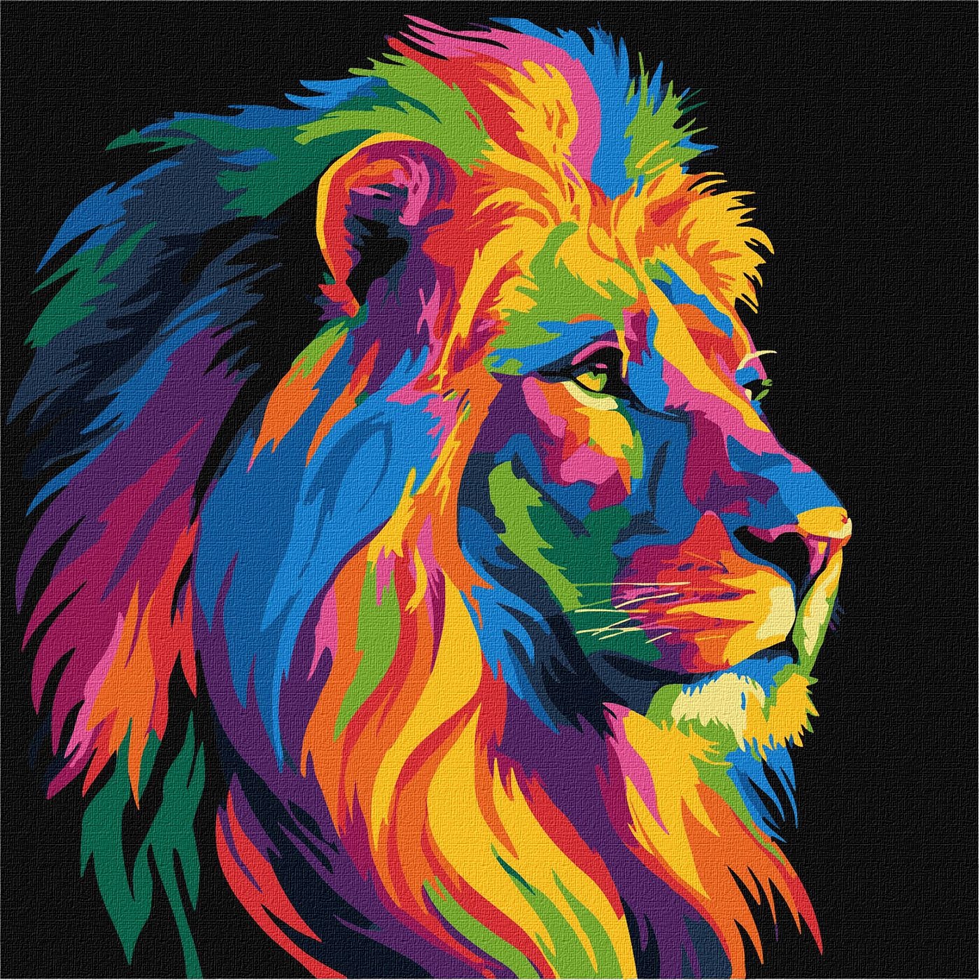 Painting by numbers "Ideyka" /KHO6823/ "Bright lion" 30*30cm