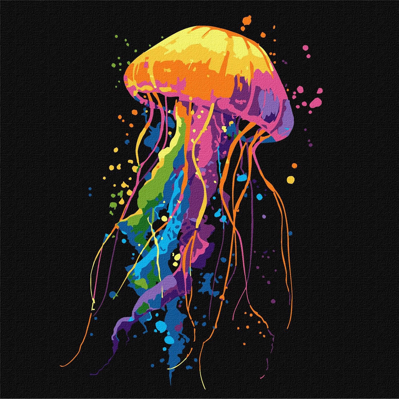 Painting by numbers "Ideyka" /KHO6825/ "Bright jellyfish" 30*30cm