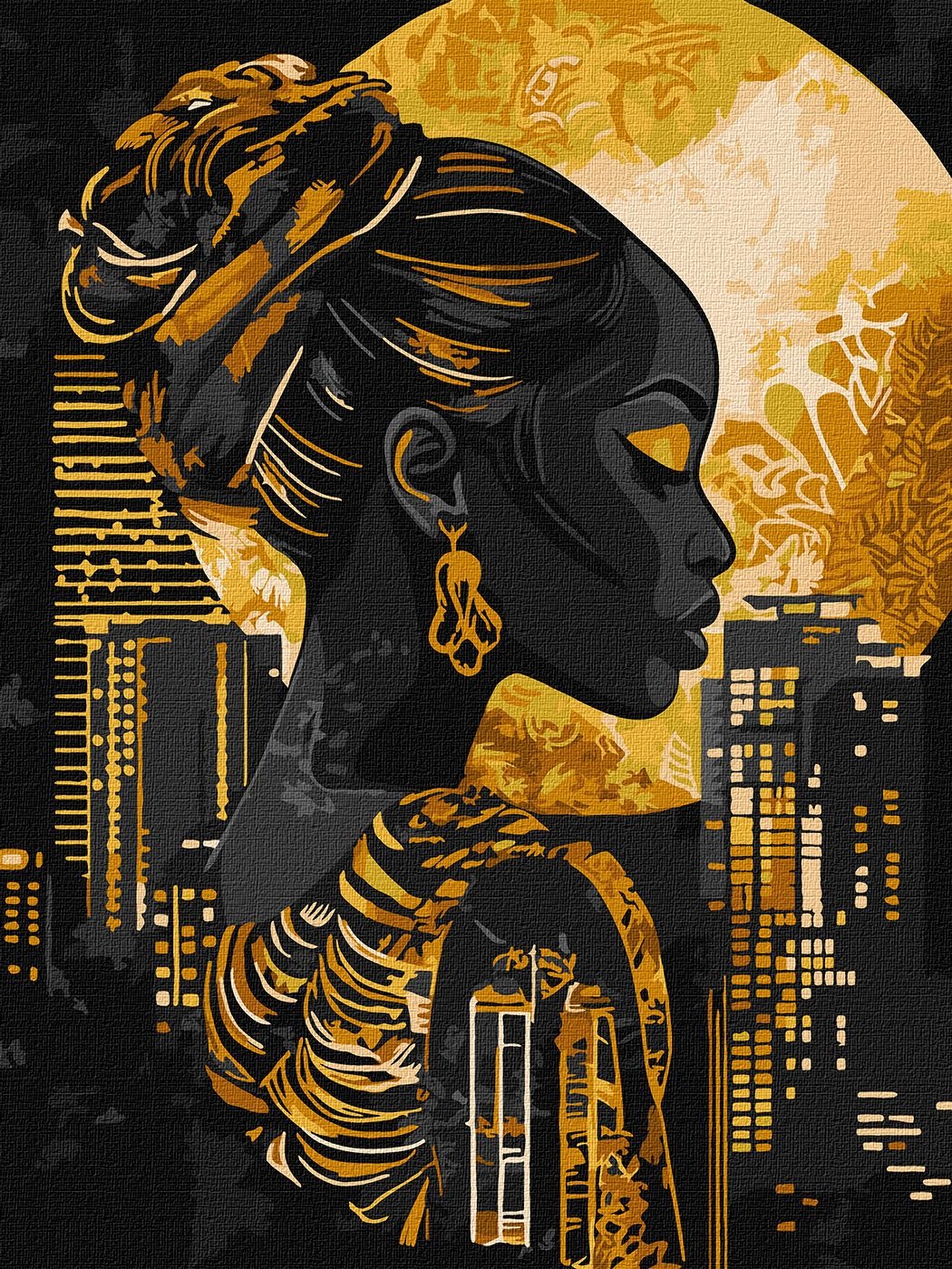 Painting by numbers "Ideyka" /KHO8644/ "Gold of the night with extra metallic paints" 30*40 cm