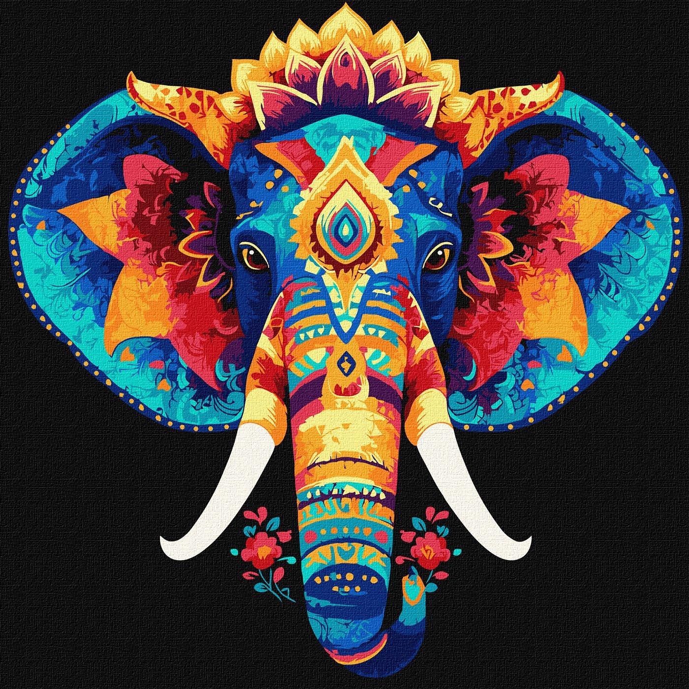 Painting by numbers "Ideyka" /KHO5179/ "Mysterious elephant" 30*30 cm