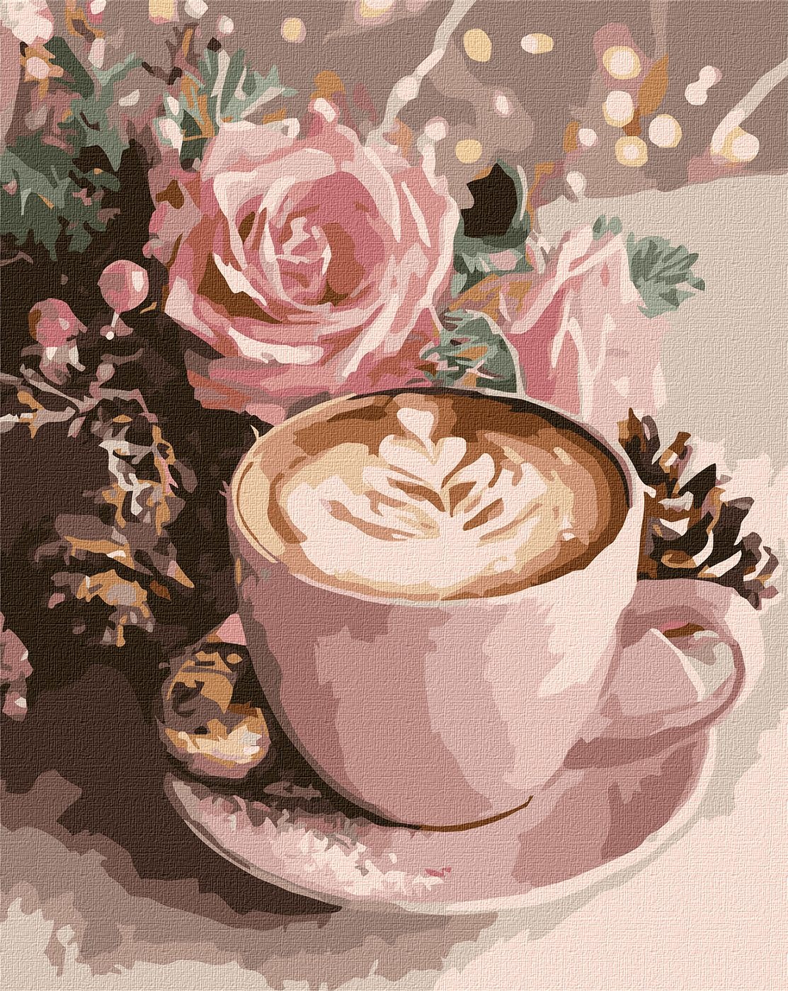 Painting by numbers "Ideyka" /KHO5743/ "Cappuccino with metallic paints" 40*50cm