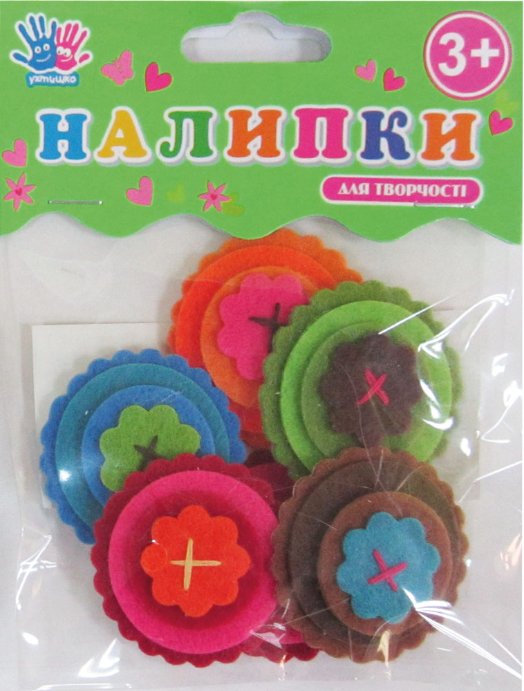 Стікер для творчості "1В" /951557/ "Квіточки", повсть, 6шт/уп (1/6)