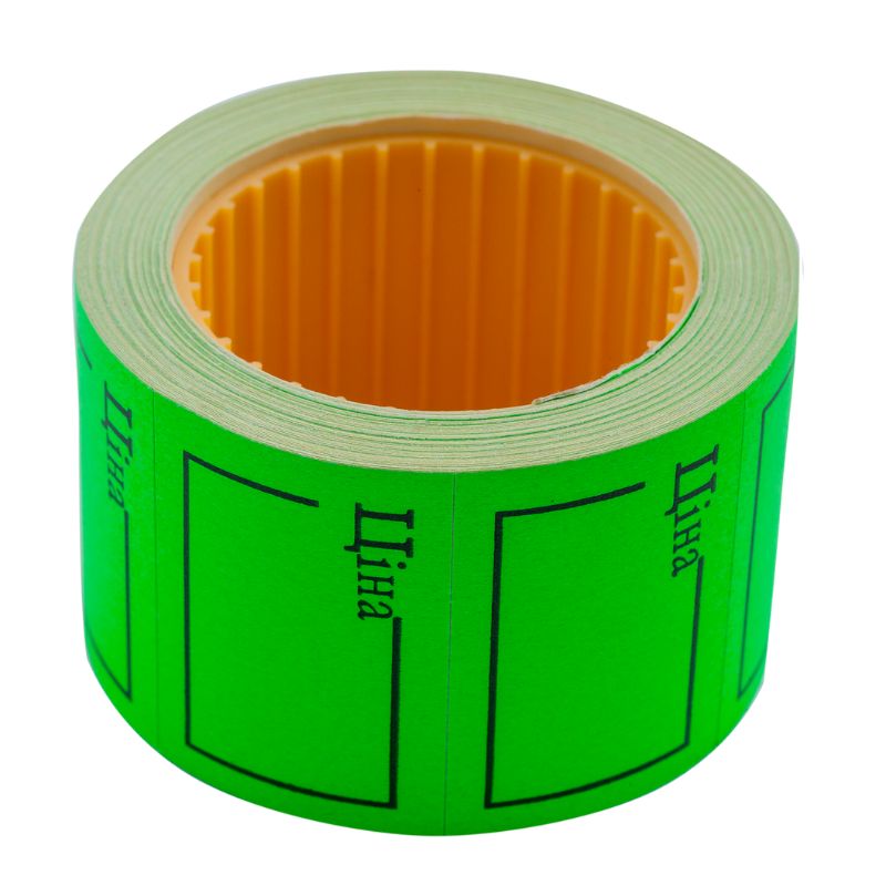 Rectangular price tag "BUROMAX" /BM.282106-04/ 35*25mm, "PRICE", (240pcs, 6m), external winding, green (10/200)