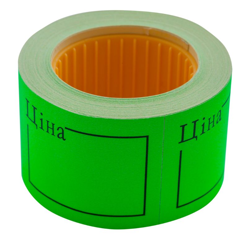 Rectangular price tag "BUROMAX" /BM.282109-04/ 50*40mm, "PRICE", (150pcs, 6m), external winding, green (10/200)