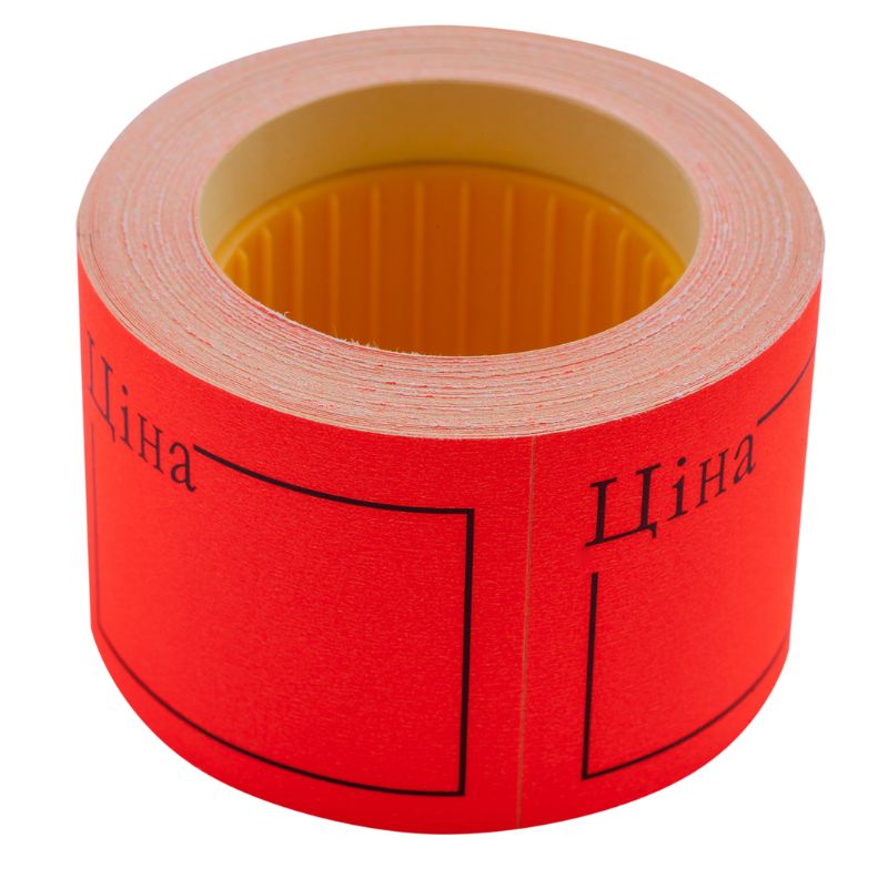 Rectangular price tag "BUROMAX" /BM.282109-05/ 50*40mm, "PRICE", (150pcs, 6m), external winding, red (10/200)