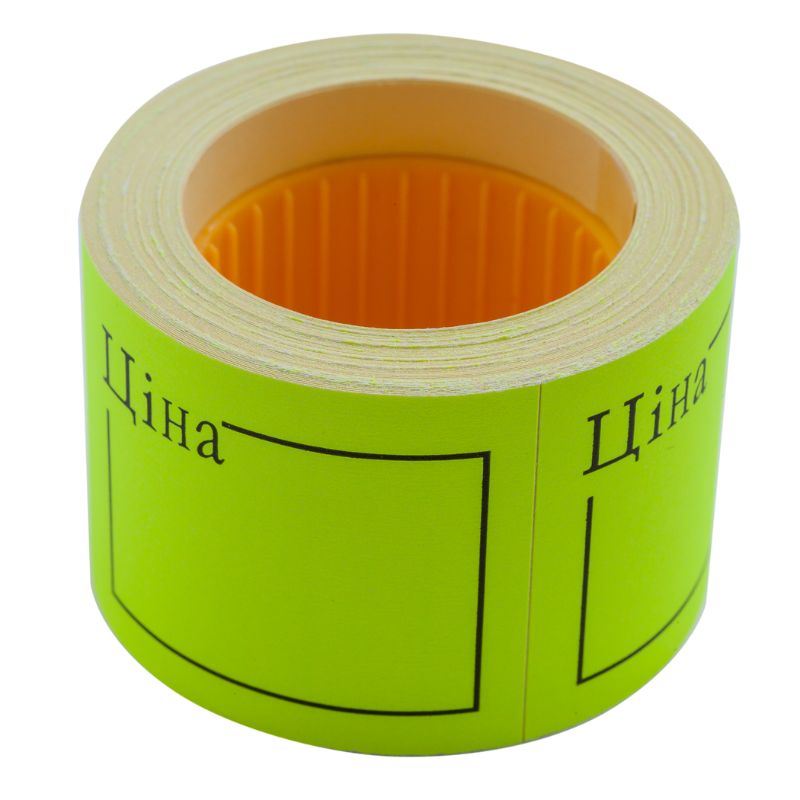 Rectangular price tag "BUROMAX" /BM.282109-08/ 50*40mm, "PRICE", (150pcs, 6m), external winding, yellow (10/200)