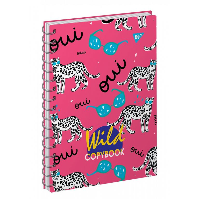 Notepad A6/64 # "YES" /151621/ 7BC "Wild Animals Neon" double spiral, neon+lam.soft-touch (3/60)