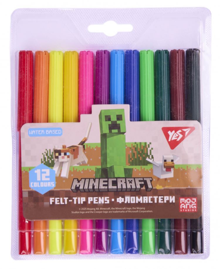 Felt-tip pens "YES" 12 pcs. /650567/ "Minecraft" (1/12/192)