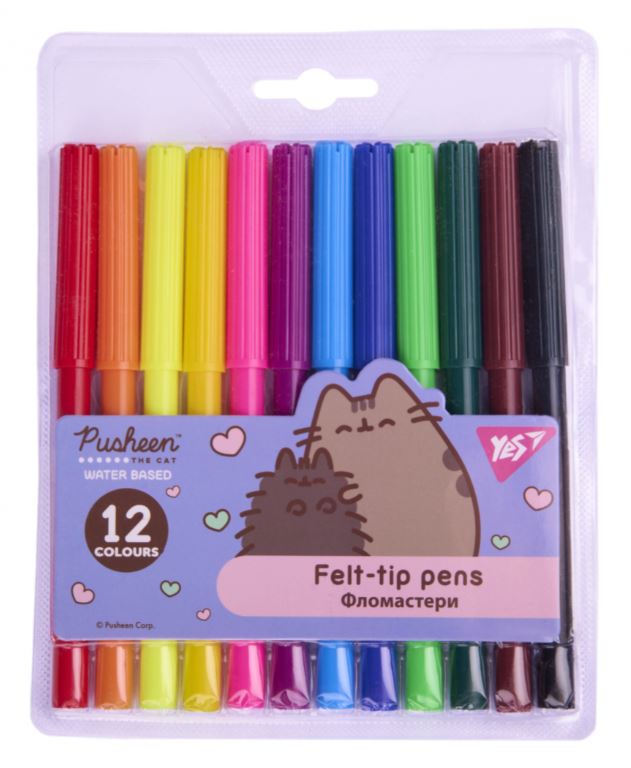 Felt-tip pens "YES" 12 pcs. /650568/ "Pusheen" (1/12/192)