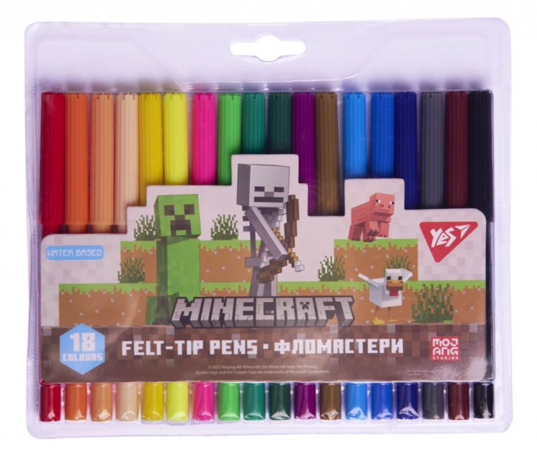 Felt-tip pens "YES" 18 pcs. /650569/ "Minecraft" (1/12/144)