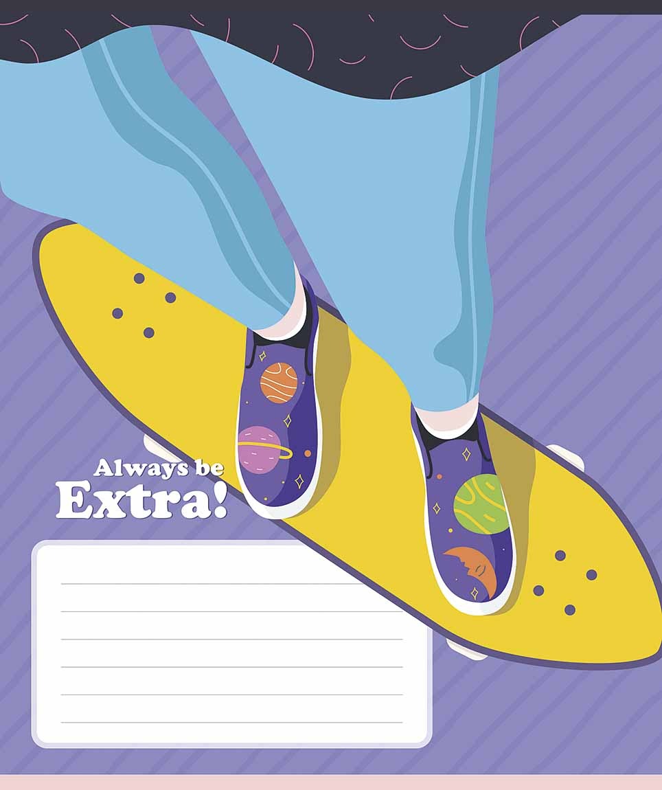 Student's notebook "Genius" 12 sheets. == /3588L/ "Be extra" VD varnish (girl) (30/300)