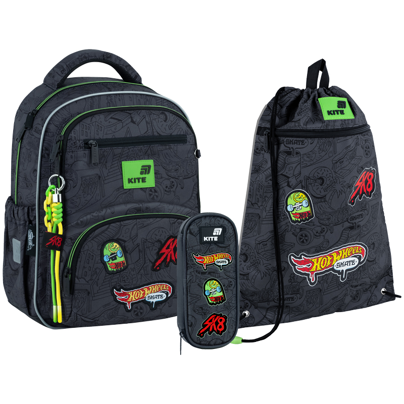 Set "Kite" /SET_HW26-773M/ backpack + pencil case + shoe bag 773 Hot Wheels (1/6)