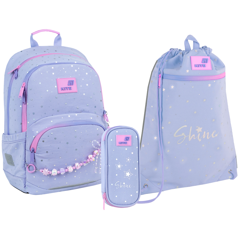 "Kite" set /SET_K26-585M-1/ backpack + pencil case + shoe bag 585 Twinke, Star (1/6)