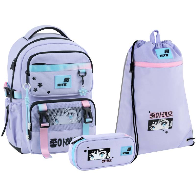 "Kite" set /SET_K26-1022M-1/ backpack + pencil case + shoe bag 1022 Sakura (1/6)
