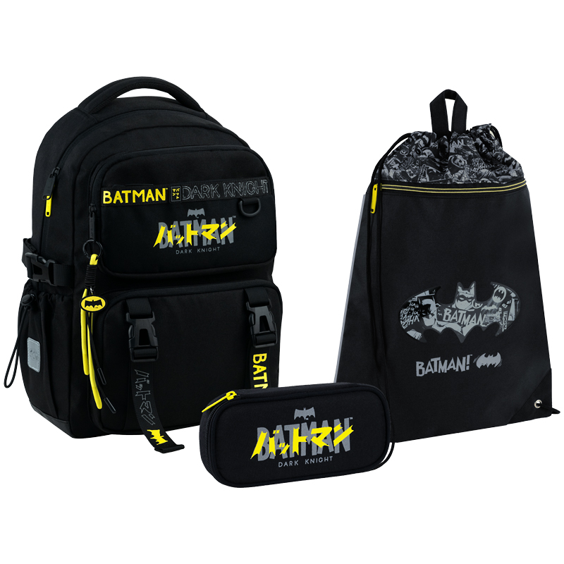 "Kite" set /SET_DC26-1022M/ backpack + pencil case + shoe bag 1022 DC Batman (1/6)