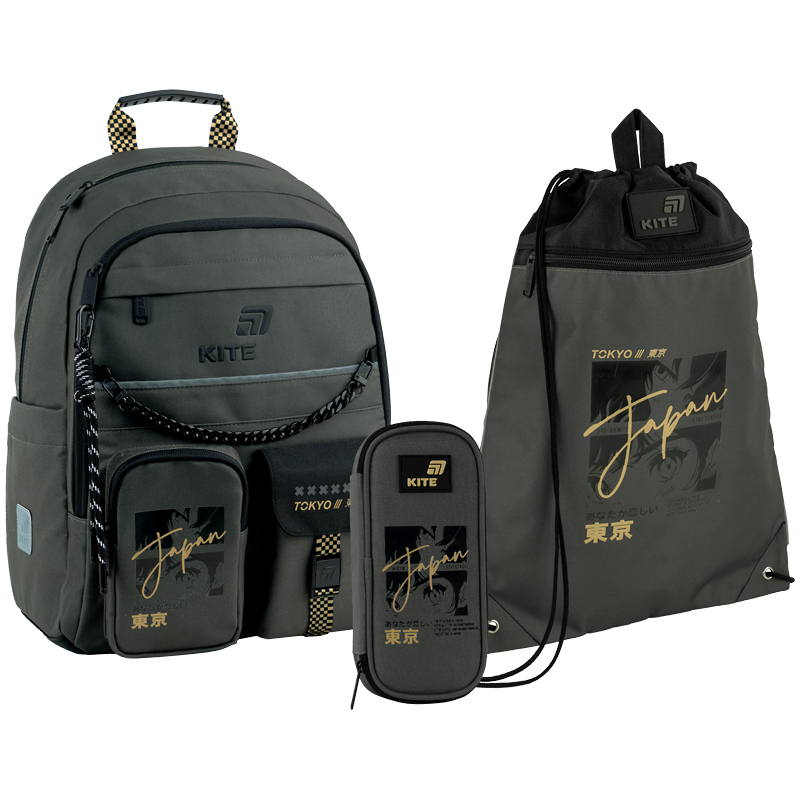"Kite" set /SET_K26-584M-4/ backpack + pencil case + shoe bag 584 Tokyo Vibe (1/6)