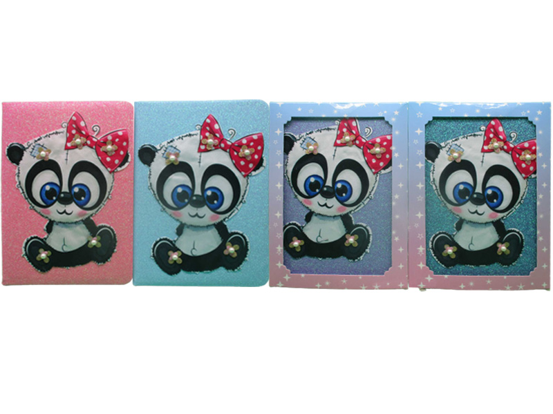 Children's notebook A5/80 sheets. /5728-5/ "Panda with pearls" ##, in a box (1/30)
