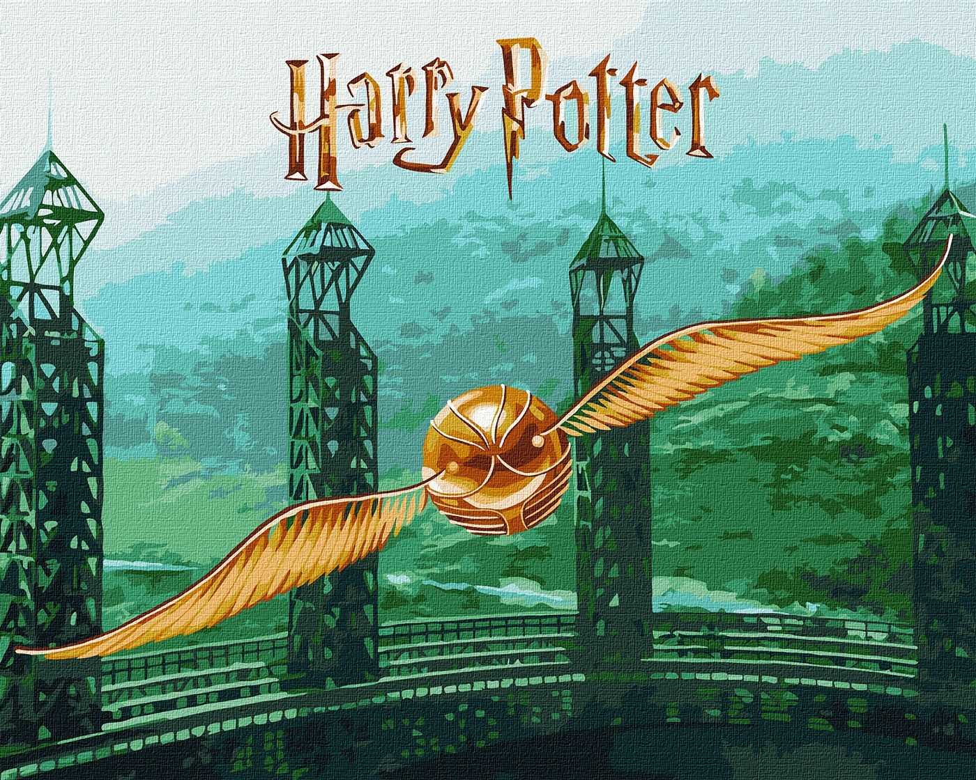 Paint by number "Ideyka" /KHO5225/ "Harry Potter: Golden Snitch with extra metallic paints" 40*50cm