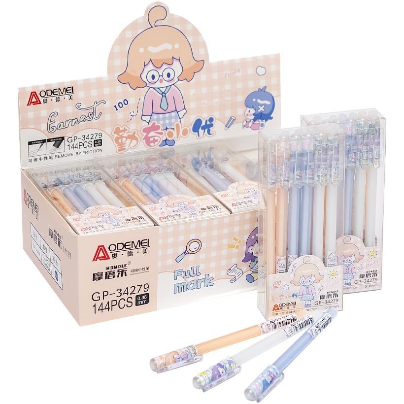AODEMEI "Write-erase" pen /34279/2304/ children's "Girl" 0.38mm, blue (12/144)