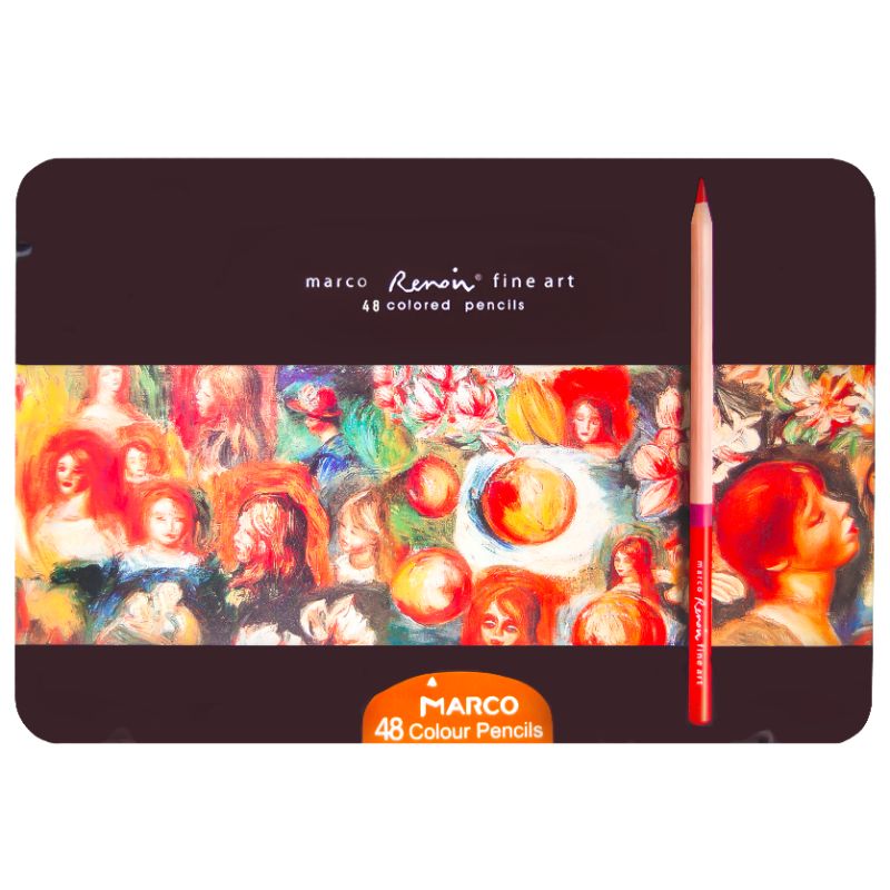 Colored pencils "Marco FineArt" 48 pcs. /FineArt-48TN/ Renoir, cedar, metal pencil case (3/18)