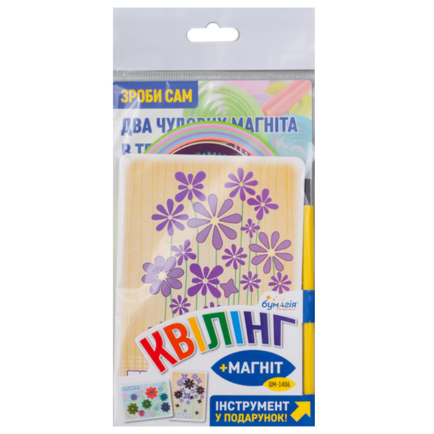 Set for QUILLING "Pamagiya" /QM1406/ "Flowers-1" 2 postcards+4 magnets+instr. (1/6)